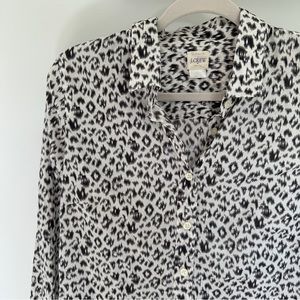 J. Crew Factory Leopard Print Button Down Shirt